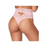 String dentelle taille haute rose 