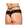 Culotte en dentelle noire avec lanières et chaines dorées 