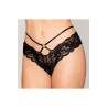Culotte en dentelle noire avec lanières et chaines dorées 
