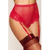 String rouge taille haute avec porte jarretelles intégrés détachables 