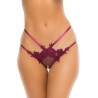 Panty rouge bordeaux ouvert à l'entrejambe 