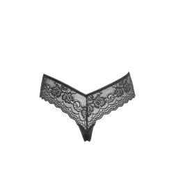 String en dentelle florale noire 