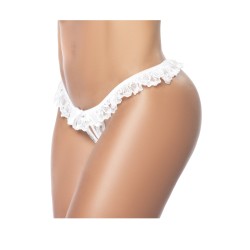 Culotte ouverte blanche avec froufrou en dentelle 