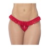 Culotte ouverte rouge avec froufrou en dentelle  
