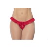 Culotte ouverte rouge avec froufrou en dentelle  