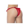 Culotte ouverte rouge avec froufrou en dentelle  