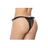 Culotte ouverte noire avec froufrou en dentelle 