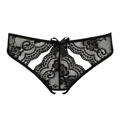 Culotte noire ouverte à l'entrejambe 