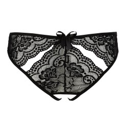 Culotte noire ouverte à l'entrejambe 