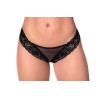 String dentelle et fine résille noire 