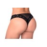 String dentelle et fine résille noire 