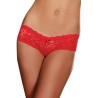 Shorty sexy taille basse rouge en dentelle 