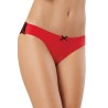 Tanga uni rouge et dentelle noire 