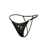 String noir en dentelle avec bijou et chaîne dorée
