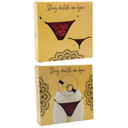 String bordeaux avec anneaux détachables