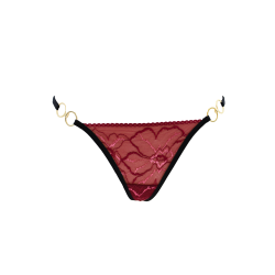 String bordeaux avec anneaux détachables