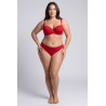 Culotte rouge en dentelle avec nœud en satin