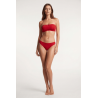 Culotte rouge en dentelle avec nœud en satin