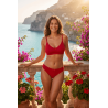 Culotte rouge en dentelle avec nœud en satin