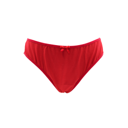 Culotte rouge en dentelle avec nœud en satin