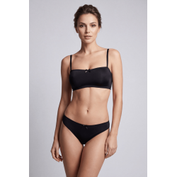 Culotte noire en dentelle avec nœud en satin
