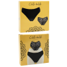 Culotte noire en dentelle avec nœud en satin