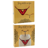 String rouge avec bijou perle  strass dorés