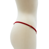 String rouge avec bijou perle  strass dorés