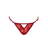 String rouge avec bijou perle  strass dorés