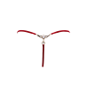 String rouge avec bijou perle  strass dorés