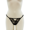 String noir avec bijou perle  strass dorés