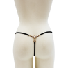 String noir avec bijou perle  strass dorés