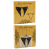 String gris avec bijou couleur aléatoire et chaîne dorée