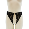 String noir avec bijou couleur aléatoire et chaîne dorée