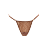 String taupe en dentelle avec bijou cœur doré
