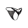 String noir en dentelle avec bijou cœur doré