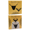 String noir en dentelle avec bijou cœur doré