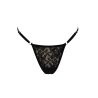 String noir en dentelle avec bijou cœur doré