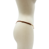 String en dentelle taupe ouvert avec chaînes dorées