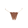 String en dentelle taupe ouvert avec chaînes dorées