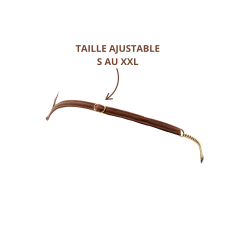 String en dentelle taupe ouvert avec chaînes dorées