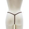 String en dentelle marron ouvert avec chaînes dorées