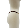 String en dentelle marron ouvert avec chaînes dorées