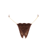String en dentelle marron ouvert avec chaînes dorées
