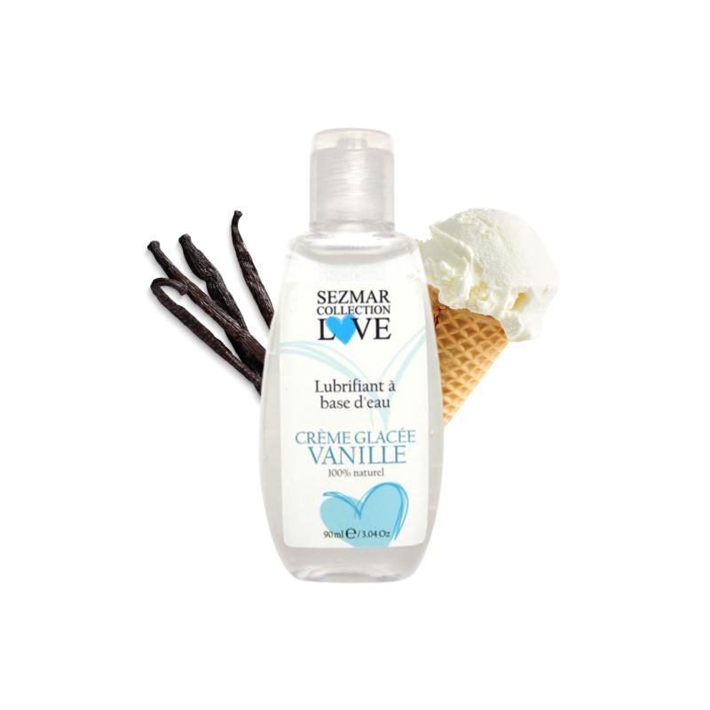 Lubrifiant à base d'eau 100% naturel Crème glacée vanille 90 ml 