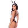 Déguisement lapine sexy 3 pièces avec oreilles, top court et culotte à bretelles - Mapalé