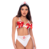 Déguisement infirmière 2 pièces avec soutien-gorge à lanières et nœuds - Mapalé