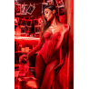 Body rouge à manches longues en dentelle avec armatures - Mapalé