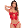 Ensemble 2 pièces rouge écarlate avec bustier brodé de sequins et string - Mapalé
