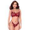 Ensemble 2 pièces en dentelle brodée bois de rose - Mapalé